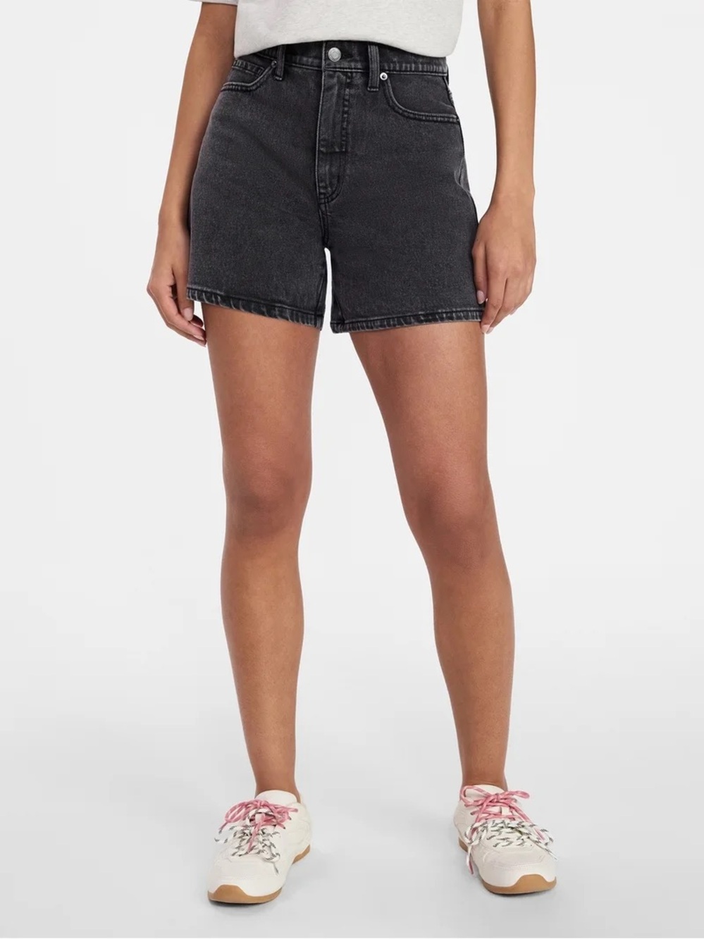 Time and Tru Black High-Rise Denim Shorts